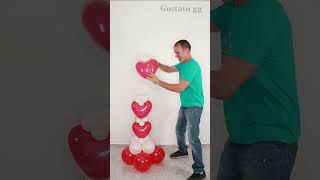 💗 ARREGLOS PARA EL 14 DE FEBRERO 😍 decoración con globos 💖Columna de corazones de globos Gustavo gg [upl. by Yup]