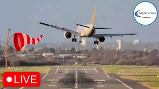 WINDY Landings LIVE Birmingham Airport 30122023 planespotting [upl. by Akeenahs]