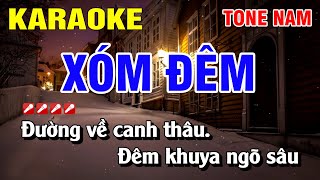 Karaoke Xóm Đêm Tone Nam Nhạc Sống  Nguyễn Linh [upl. by Relyks308]