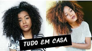 COMO DESCOLORIR O CABELO CACHEADO EM CASA SOZINHA  Por Débora Joselma [upl. by Oiziruam597]