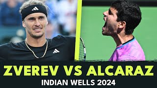 Alexander Zverev vs Carlos Alcaraz vs Bee Invasion  Indian Wells 2024 Highlights [upl. by Ydollem]