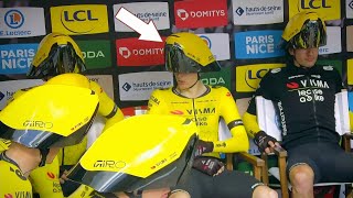 Visma  Lease a Bike Unveil Controversial TT Helmet  ParisNice 2024 Stage 3 [upl. by Aik]