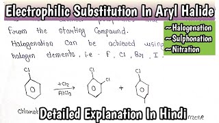 Electrophilic Substitution In Aryl Halides  HalogenationSulphonation Nitration organicchemistry [upl. by Danit123]