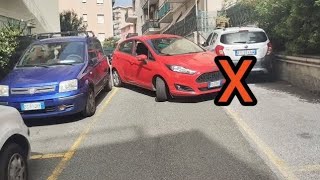 Parcheggio a S con poco spazio di lato in strada stretta video completo con spiegazione [upl. by Suckow]