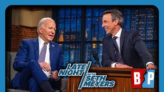 Seth Meyers LAPS UP Biden Gaslighting On Israel [upl. by Inor115]