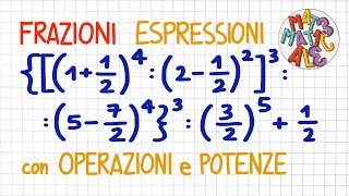 ESPRESSIONE con le FRAZIONI numeri razionali positivi e le POTENZE  FR35 [upl. by Airalednac]