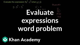 Evaluating an algebraic expression with exponents  6th grade  Khan Academy [upl. by Rayham]