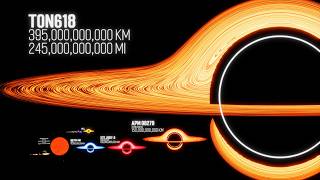 Black Hole Size Comparison Vs Star Size Comparison  3d Animation Universe Size Comparison [upl. by Venetia]