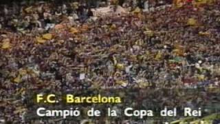 Celebracion del barcelonismo en el Santiago Bernabeu final Copa del Rey 1997 [upl. by Enitsuga]