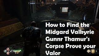 God of War 4 2018 How to Find the Midgard Valkyrie Gunnr Thamurs Corpse Walkthrough [upl. by Gehlbach485]