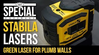 New Stabila LA5P G 5 PointDot Green Laser Level for Plumb Walls  STAFDA 2018 [upl. by Ahsennek]