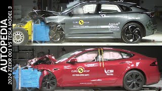 2024 Zeekr 001 vs Tesla Model S Euro NCAP Crash Test Comparison [upl. by Savina766]