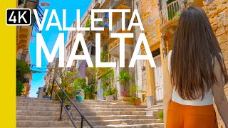 BEST 4k Guided Tour to Valletta Malta  Whats it like [upl. by Barthol]