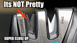 What A Pull Through Knife Sharpener ACTUALLY Does To Your Knife  SUPER CLOSE UP [upl. by Naellij]