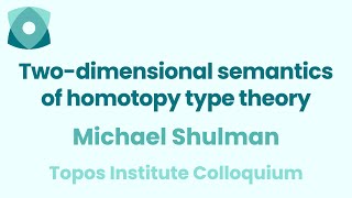 Michael Shulman quotTwodimensional semantics of homotopy type theoryquot [upl. by Nnitsuj]