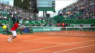 Roger Federer Pulls Out Backhand Pass For Monte Carlo Hot Shot [upl. by Aubarta]