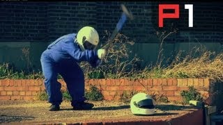 Safety First  Can you smash an F1 helmet [upl. by Brittni851]