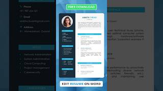 How to Edit a Resume in Microsoft Word  Modern Resume Template cvformat [upl. by Milzie]