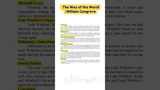 The Way of the WorldWilliam Congreve  Instant Essay for Exam Success shorts trendingugcnetset [upl. by Anerys]