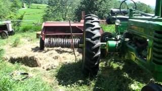 John Deere model B and hay baler [upl. by Pearla234]