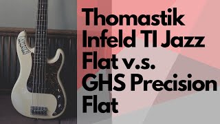 Thomastik Infeld TI Jazz Flat Wound vs GHS Precision Flat Wound Strings on Fender Precision Bass 5 [upl. by Ileray822]