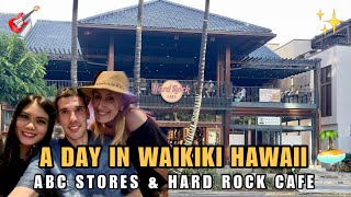 A DAY IN WAIKIKI HAWAII abc stores amp hard rock cafe honolulu [upl. by Philbin]