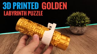 3D Printed Golden Labyrinth Puzzle Maze  3D Printing Timelapse [upl. by Tipton]