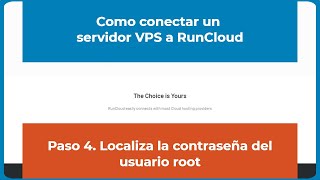 Como conectar un servidor VPS a RunCloud Paso 4 Localiza la contraseña del usuario root [upl. by Gothart]