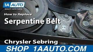 How to Replace Engine AC Alternator Serpentine Belt 27L Chrysler Sebring [upl. by Mccarthy]