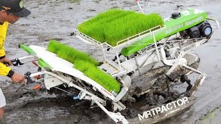 Rice Transplanter Indo Jarwo How it Work รถไถนาเดินตาม [upl. by Tra]