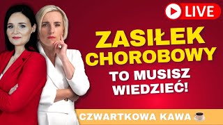 ☕LIVE CZWARTKOWA KAWA Z AGATĄ Ustalanie podstawy wymiaru zasiłku chorobowego [upl. by Ayhtak]