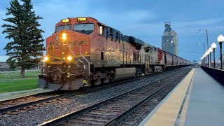 BNSF 7338 West  BNSF G DRAKAL Grain  Hi Line Sub  Cut Bank Montana [upl. by Lais]