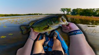 Catching A GIANT 5 Pound Bass In a HIDDEN Lake [upl. by Enidaj]