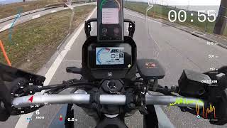 Suzuki V STROM 800 acceleration test 0 100 kmh 0 120 kmh see description [upl. by Glanti]