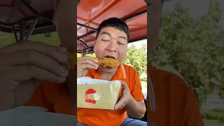 shorts Eating fried chicken mukbang asmr [upl. by Lasorella]