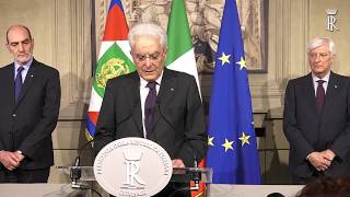 Dichiarazioni del Presidente Mattarella al termine delle consultazioni [upl. by Leinaj]