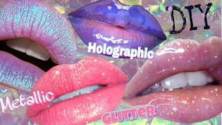 Diy Lip Gloss Holographic  Metallic amp Glitter [upl. by Esserac]