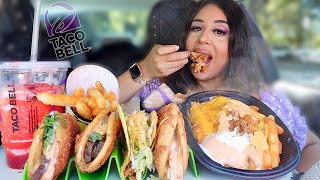 TACO BELL NEW CHEESY STREET CHALUPAS steak amp cantina chicken  JALAPENO RANCH NACHO FRIES MUKBANG [upl. by Nobel579]