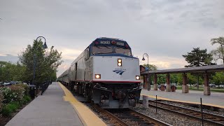 Amtrak Hiawatha Service 340 Inbound Train ArrivesDeparts Glenview IL NPCU 90200 amp SC44 4631 [upl. by Kerril882]