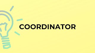 What is the meaning of the word COORDINATOR [upl. by Boot]