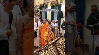 First Gaura Aarti SRI GAURA RADHA VALLABHA ISKCONBHOPAL BhaktiVikasSwami DeityInstallation [upl. by Chang896]