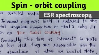 Spinorbit coupling Spinorbit intraction fine structure of  H atom spin orbit coupling [upl. by Trebma]