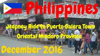 Jeepney Ride to Puerto Galera Town  Oriental Mindoro Province  Philippines  December 2016 [upl. by Anyah]