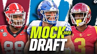 2023 NFL Mock Draft Will Levis goes No 1 overall to Panthers  CBS Sports [upl. by Kornher]