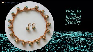 Krystal Connekt Necklace amp EarringsBeaded bead Jewelry making Step by Step Tutorial DIY [upl. by Donahue]