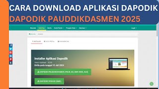 CARA DOWNLOAD APLIKASI DAPODIK PAUD TK SD SMP SMA PAUDDIKDASMEN [upl. by Robby]