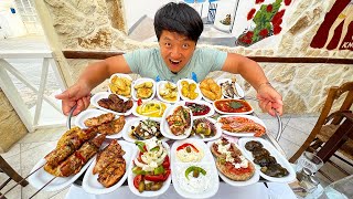 Eating ENTIRE 20 Dish GREEK FEAST amp All You Can Eat GREEK BREAKFAST BUFFET in Crete [upl. by Kier]