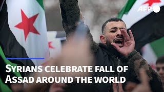 Syrians around the world celebrate fall of Assad  AFP [upl. by Hackett]