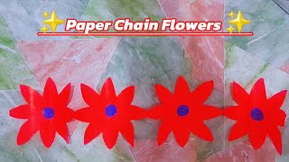 ✨How to Make Paper Chain Flowers Tutorial Beautiful Borders for Your Home Decor✨ [upl. by Kcirdde529]