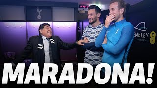 MARADONA  Mauricio Pochettino Harry Kane and Hugo Lloris meet Diego Maradona [upl. by Xuerd]